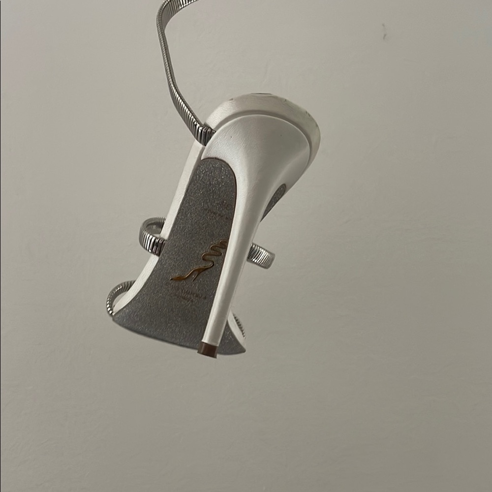 Rene Caovilla Silver Spiral Heels - Picture 3 of 9